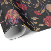 Medieval Flowers op Black Cadeaupapier (Rol Hoek)