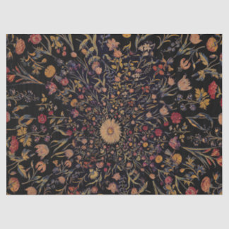 Medieval Flowers op Black Tissuepapier