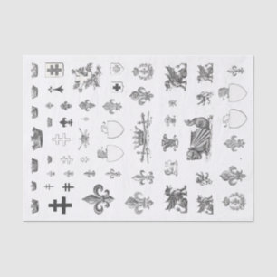 Medieval French Crown Heraldry Fleur de Lis Tissue Tissuepapier