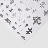 Medieval French Crown Heraldry Fleur de Lis Tissue Tissuepapier (Detail)