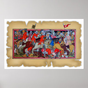 Medieval gevecht poster