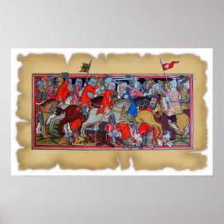 Medieval gevecht poster