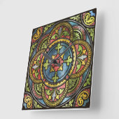 Medieval Glas in lood Vierkante Klok (Hoek)