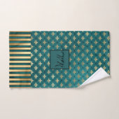 Medieval Gold Armor Blauwgroen Elegant Pattern Mon Bad Handdoek (Handdoek)