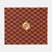 Medieval Gold Lion Red Fleur de Lis Fleece Deken (Voorkant (Horizontaal))