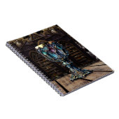 Medieval gothic Paars Blue Goblet Castle Library Notitieboek (Rechterzijde)