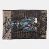 Medieval gothic Paars Blue Goblet Castle Library Theedoek (Horizontaal)