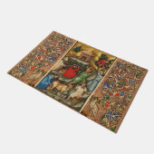 MEDIEVAL GRAPE VINEYARD HARVEST Antiek Grapevine Deurmat (Schuin)