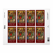 MEDIEVAL GRAPE VINEYARD HARVEST Antiek Grapevine Etiket (Full Sheet)