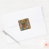 MEDIEVAL GRAPE VINEYARD HARVEST Antiek Grapevine Vierkante Sticker (Envelop)