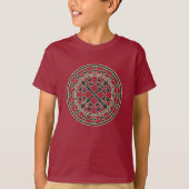 Medieval Green Beige Wreath Leaves Romanesque T-shirt (Voorkant)