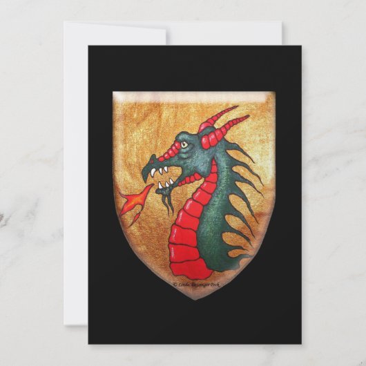 Medieval Green Dragon Shield Kaart (Voorkant)