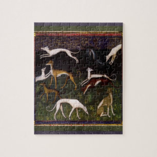 Medieval Greyhounds in de diepe Bossen Legpuzzel