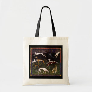 Medieval Greyhounds in de diepe Bossen Tote Bag