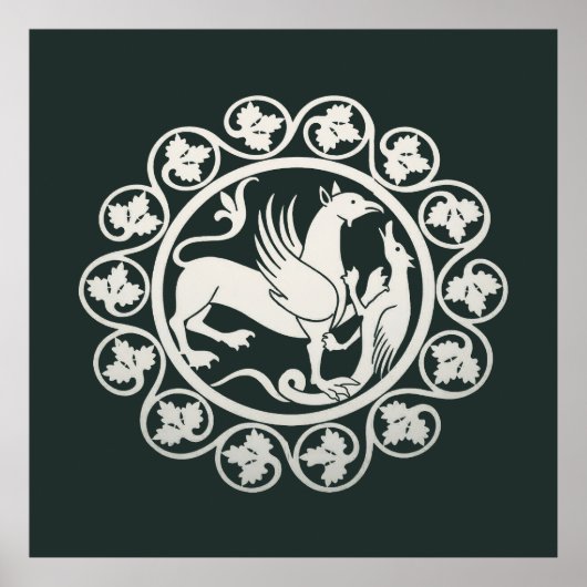  Medieval Griffin Combat Medallion Poster (Voorkant)