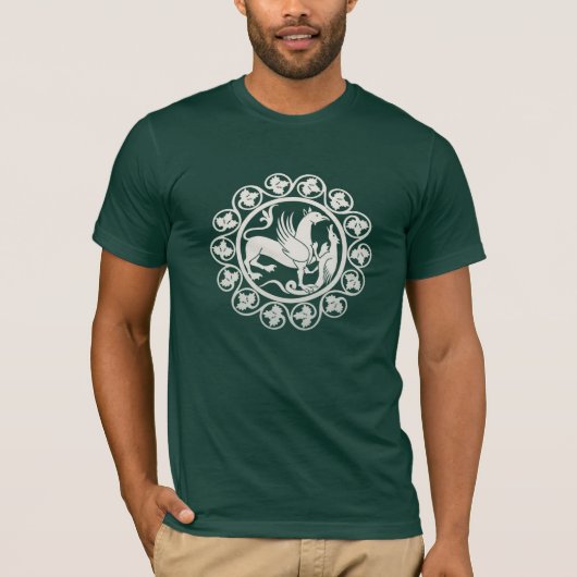 Medieval Griffin Combat Medallion T-shirt (Voorkant)