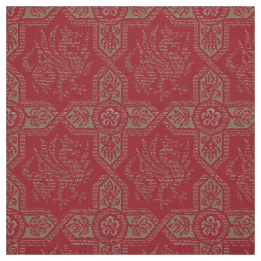Medieval Griffin Dragon Pattern Stof (Swatch)