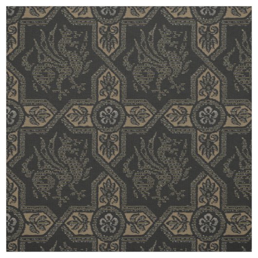 Medieval Griffin Dragon Pattern Stof (Swatch)