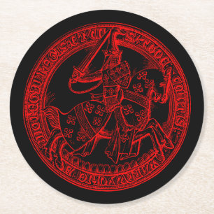 Medieval Heraldry Seal of Thomas de Beauchamp Ronde Kartonnen Onderzetter