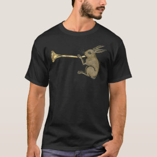 Medieval Illuminated Manuscript Trumpeting Rabbit  T-shirt
