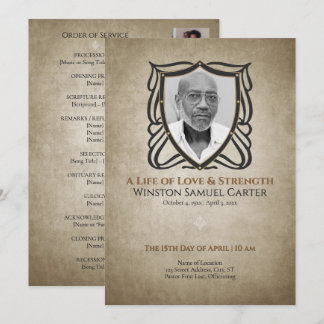 Medieval‑Inspired Shield 5 Photo Collage Memorial Kaart