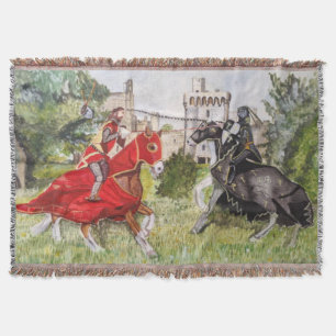 Medieval Joust Tapestry Deken