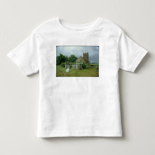 Medieval kerk en kerkhof kinder shirts