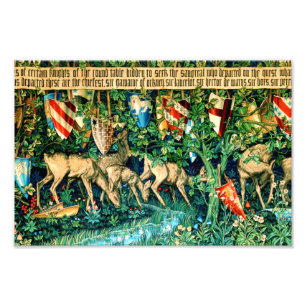 Medieval King Arthur William Morris Foto Afdruk