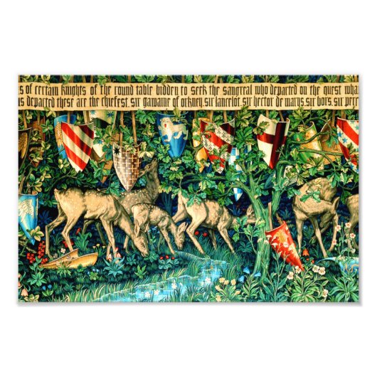 Medieval King Arthur William Morris Foto Afdruk (Voorkant)