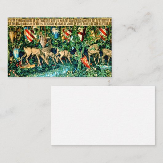 Medieval King Arthur William Morris Informatiekaartje (Voorkant / Achterkant)