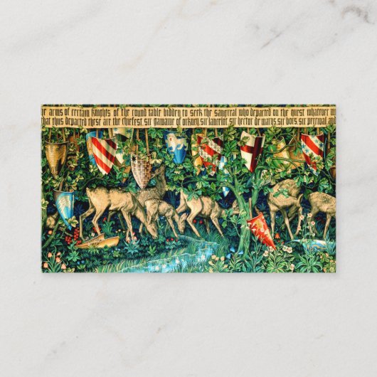 Medieval King Arthur William Morris Informatiekaartje (Voorkant)