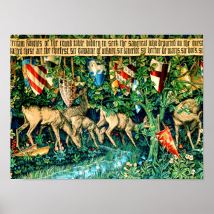 Medieval King Arthur William Morris Poster