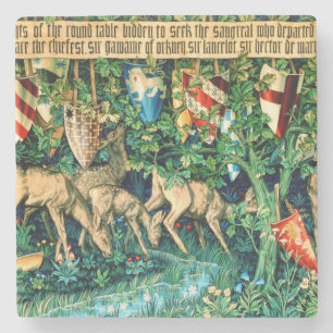 Medieval King Arthur William Morris Stenen Onderzetter