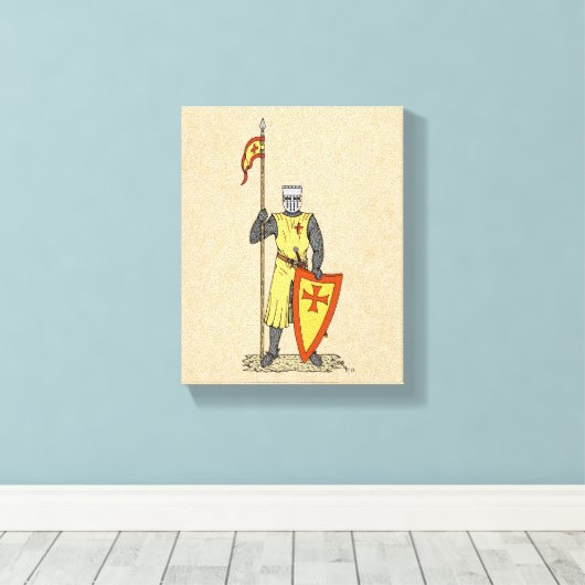 Medieval Knight Early 13th Century Canvas Afdruk (Insitu (Houten vloer))
