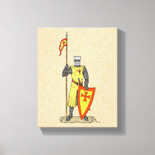 Medieval Knight Early 13th Century Canvas Afdruk