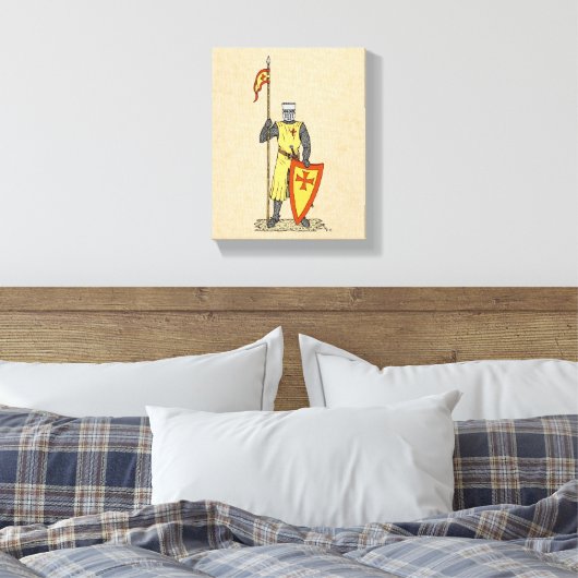 Medieval Knight Early 13th Century Canvas Afdruk (Insitu (Slaapkamer))