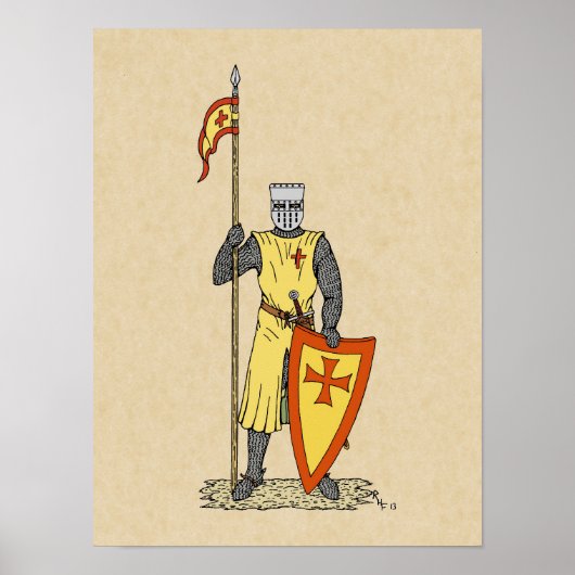 Medieval Knight Early 13th Century Poster (Voorkant)