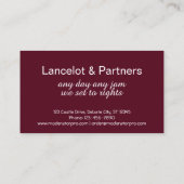 Medieval Knight Funny Visitekaartje (Achterkant)