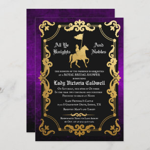 Medieval Knight Jousting Bridal Shower Kaart