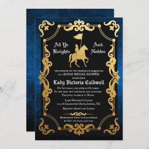 Medieval Knight Jousting Bridal Shower Kaart