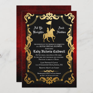 Medieval Knight Jousting Bridal Shower Kaart