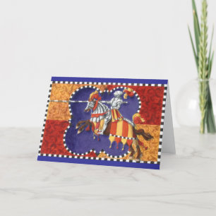 Medieval Knight Jousting Wenskaart Kaart