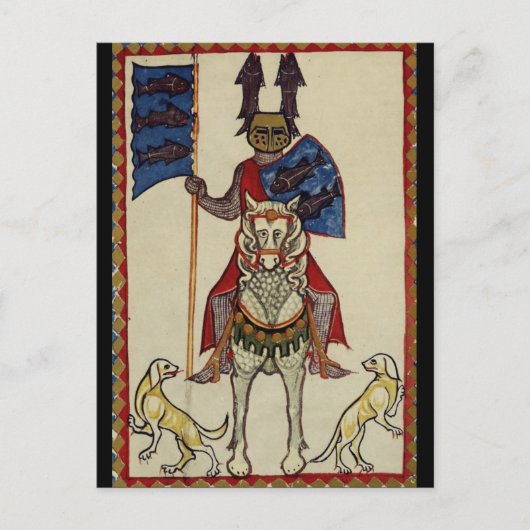 Medieval Knight naar voren gericht Briefkaart (Voorkant)