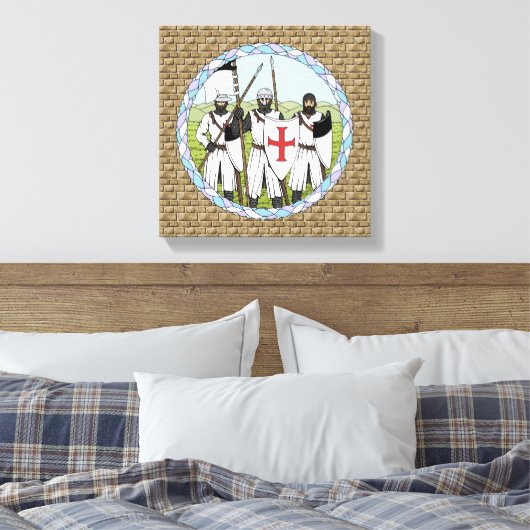 Medieval Knight Templar Canvas Afdruk (Insitu (Slaapkamer))