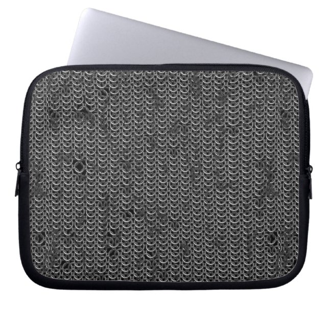 Medieval Knight Templar Chain Mail effect Laptop Sleeve (Voorkant)