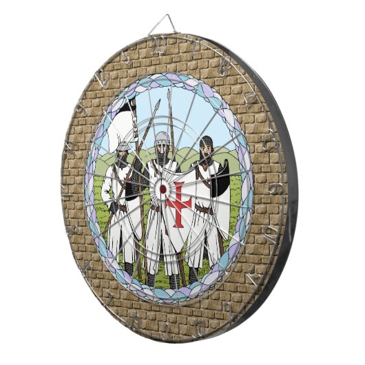 Medieval Knight Templar Dartbord (Voorkant Rechts)