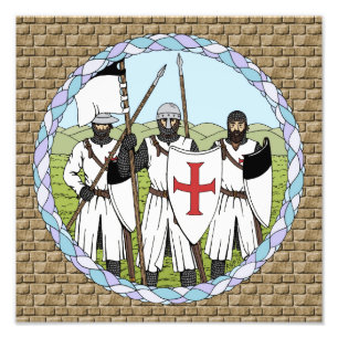Medieval Knight Templar Foto Afdruk