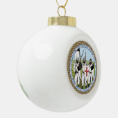 Medieval Knight Templar Keramische Bal Ornament (Links)