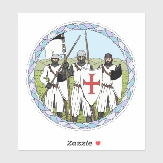 Medieval Knight Templar Sticker (Vel)