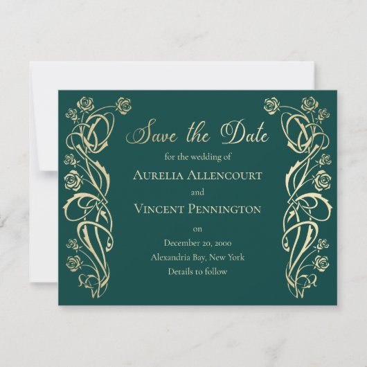 Medieval koninklijke Rozen Weddenschap Opslaan Dat Save The Date (Voorkant)